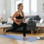 Woman working out in at home
