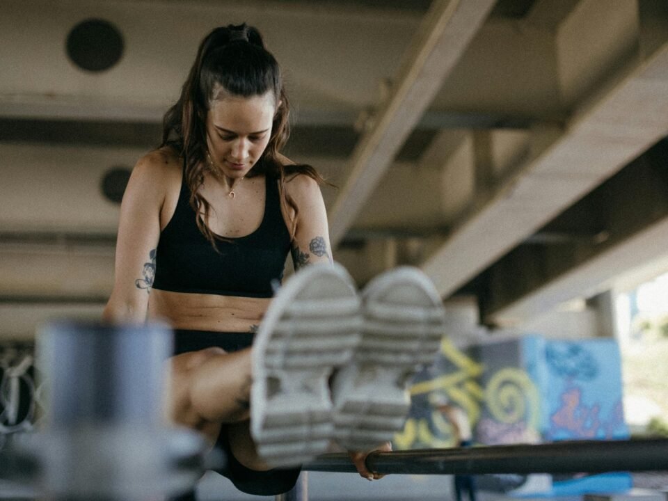 Woman strength training