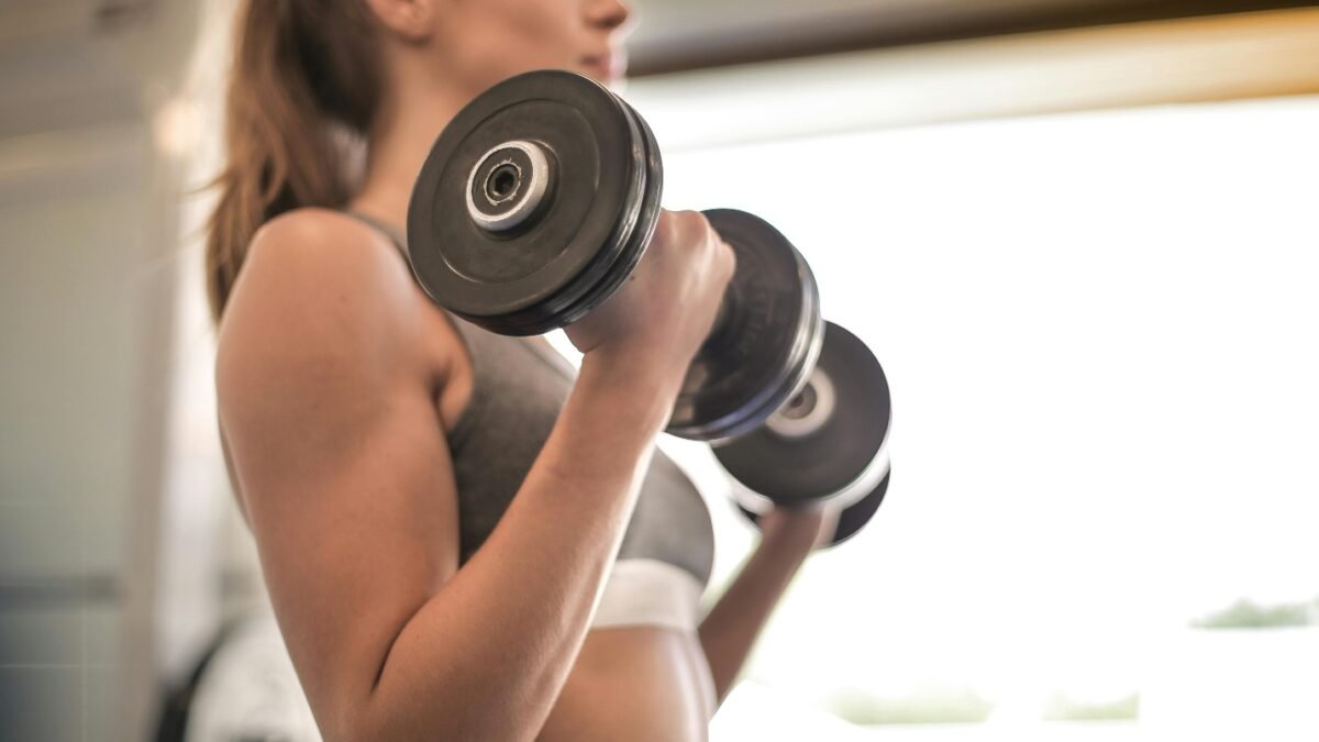 Woman doing strength training