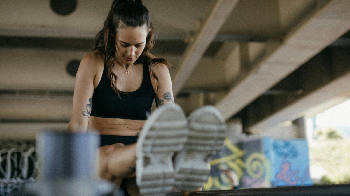Woman strength training