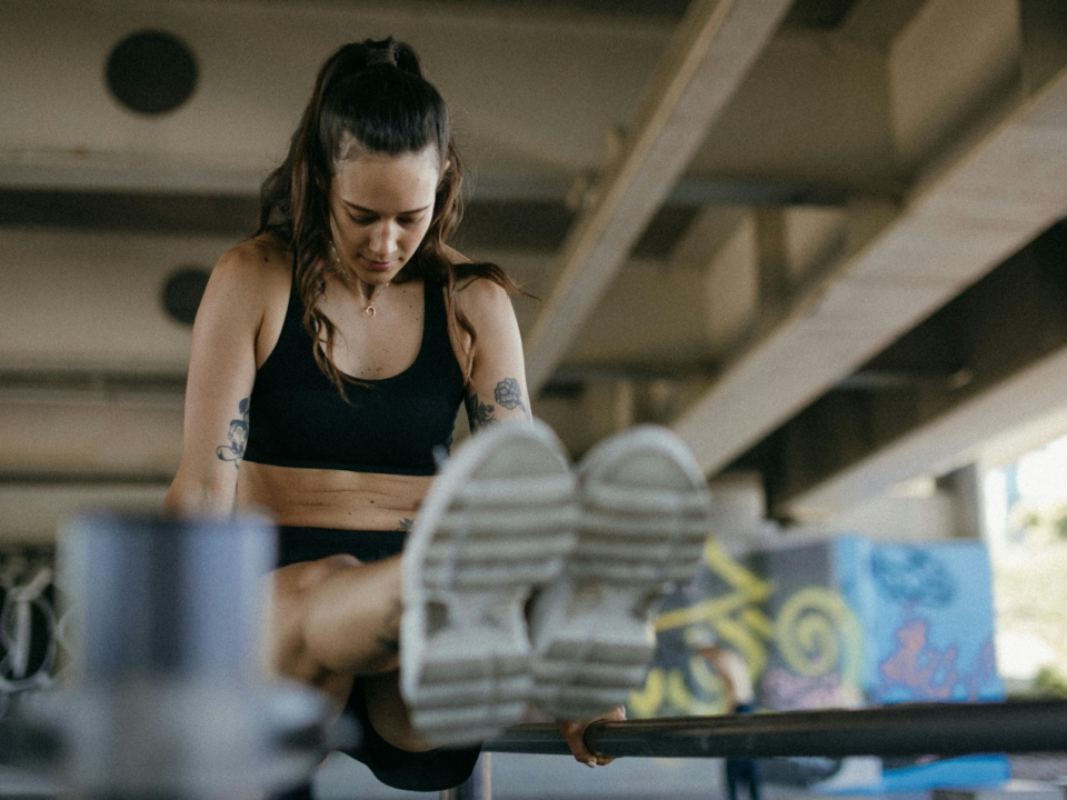 Woman strength training