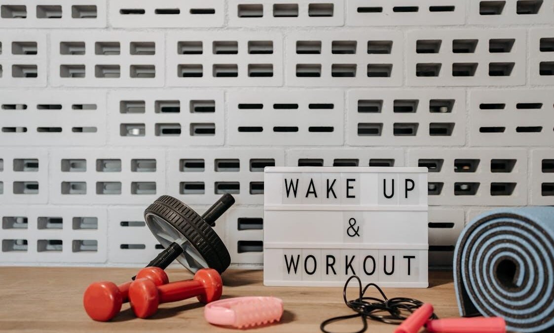 A lightbox and gym equipment